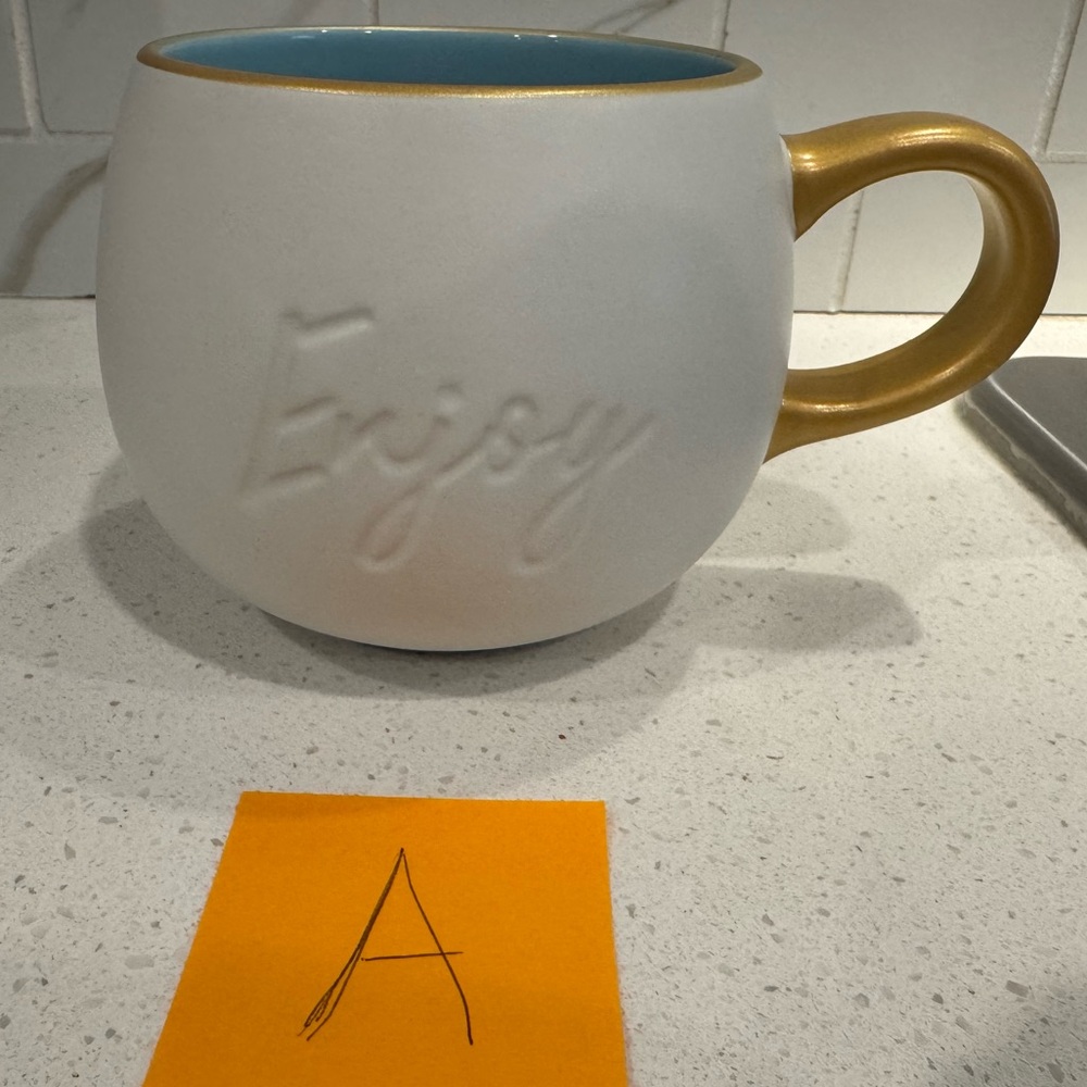 Disney Home White, Gold, Blue Whimsical Mug Mickey Mouse Ears Icon Enjoy” (A) - Picture 4 of 10